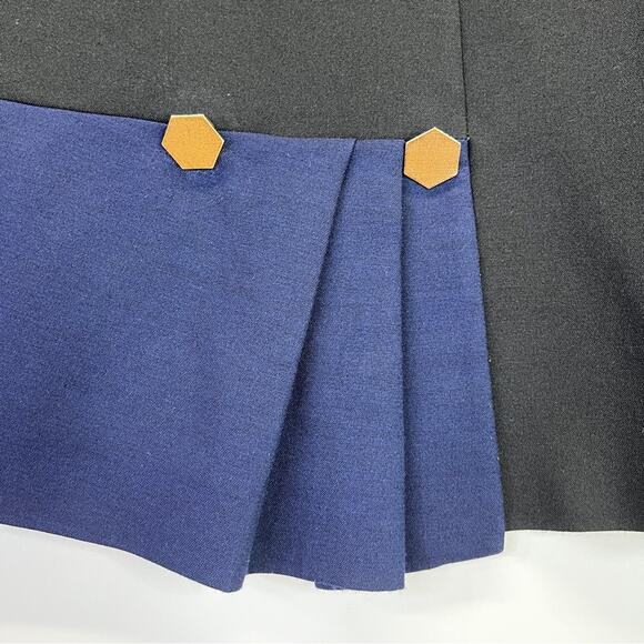 Osman Contrast Wrap Gathered top black navy blue - 8 - Picture 6 of 13